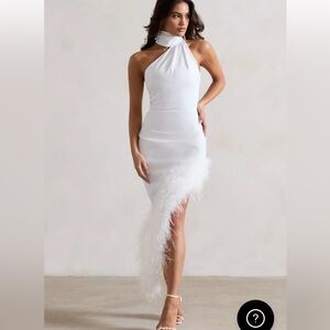 Club L London asymmetrical white dress